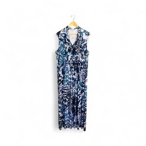 Chico's Marbled Blue and White Maxi Dress